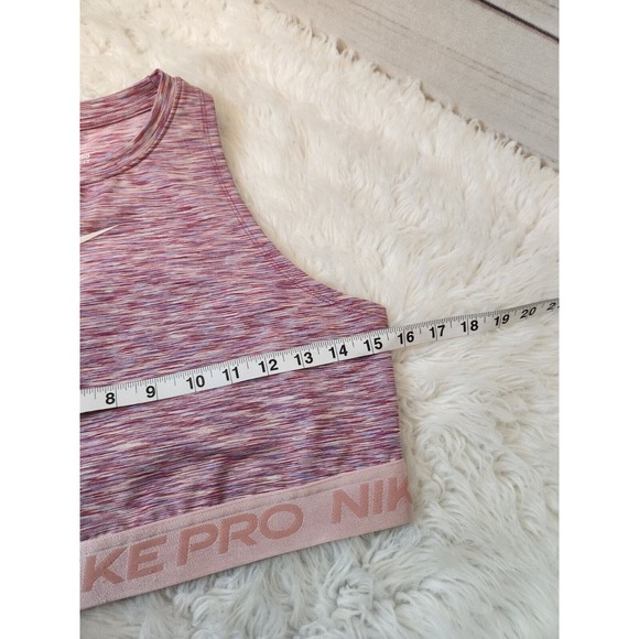 Nike‎ Pro Dri Fit Women's High Neck Sleeveless Crop Top Pink Purple Size M - Picture 5 of 6
